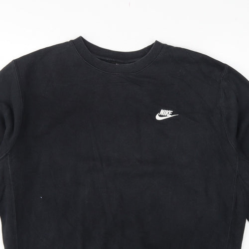 Nike Men’s Black L Pullover Fleece Crew Neck Logo Sweatshirt