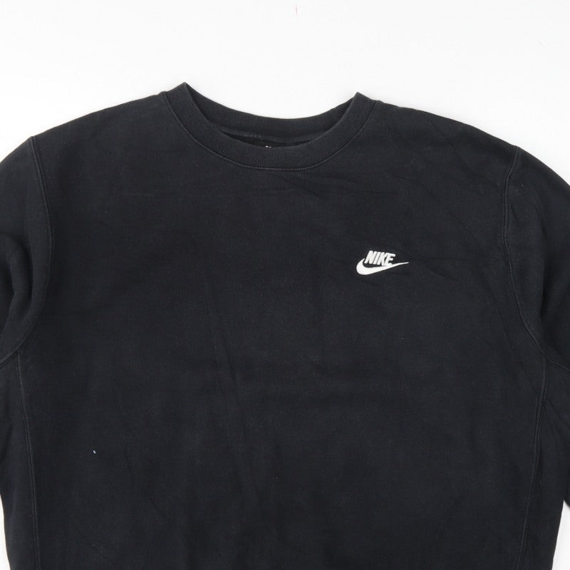Nike Men’s Black L Pullover Fleece Crew Neck Logo Sweatshirt