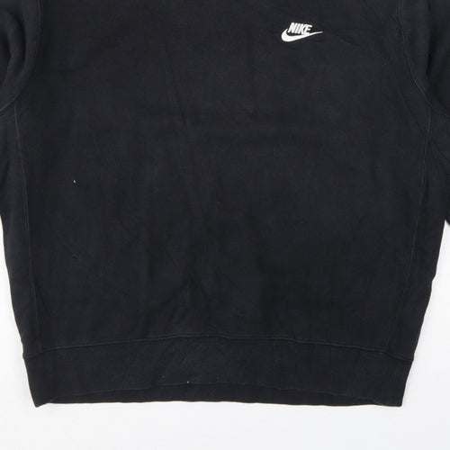 Nike Men’s Black L Pullover Fleece Crew Neck Logo Sweatshirt