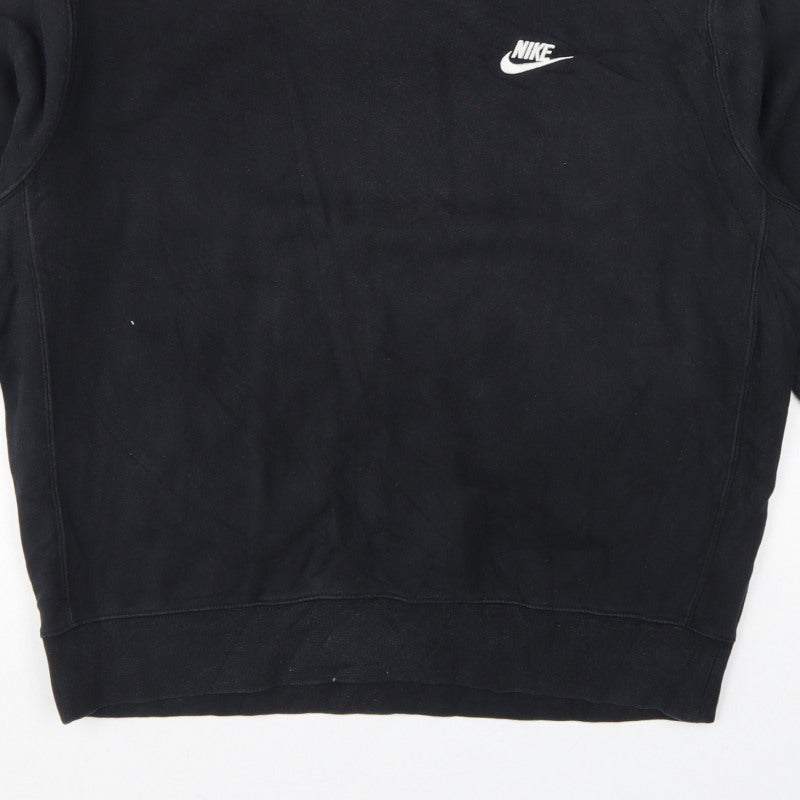 Nike Men’s Black L Pullover Fleece Crew Neck Logo Sweatshirt