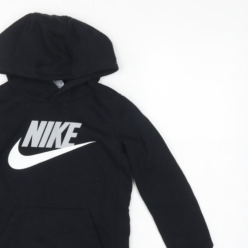 Nike Boys Black 6-7 Years Pullover Hoodie Logo Pocket