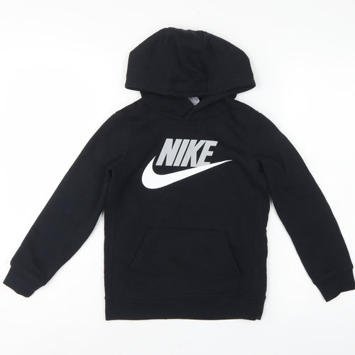 Nike Boys Black 6-7 Years Pullover Hoodie Logo Pocket