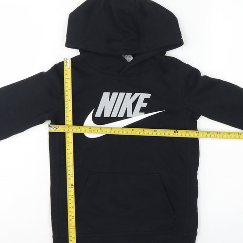 Nike Boys Black 6-7 Years Pullover Hoodie Logo Pocket