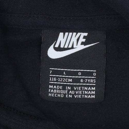 Nike Boys Black 6-7 Years Pullover Hoodie Logo Pocket
