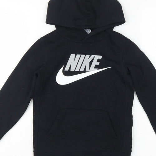 Nike Boys Black 6-7 Years Pullover Hoodie Logo Pocket