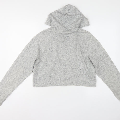 H&M Divided Women’s Grey Cropped Pullover Hoodie Size S Drawstring