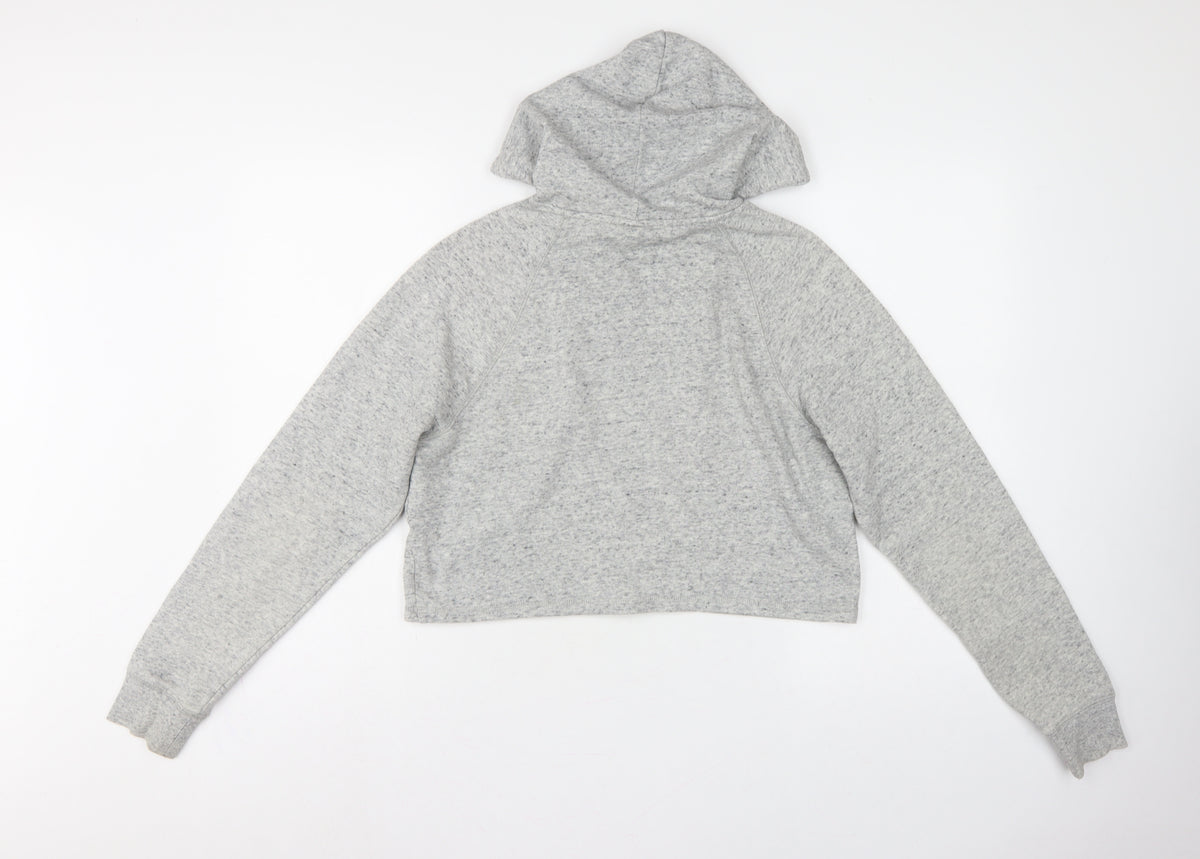 H&M Divided Women’s Grey Cropped Pullover Hoodie Size S Drawstring
