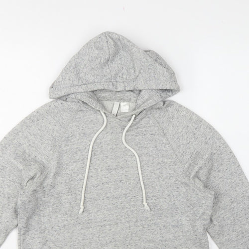H&M Divided Women’s Grey Cropped Pullover Hoodie Size S Drawstring