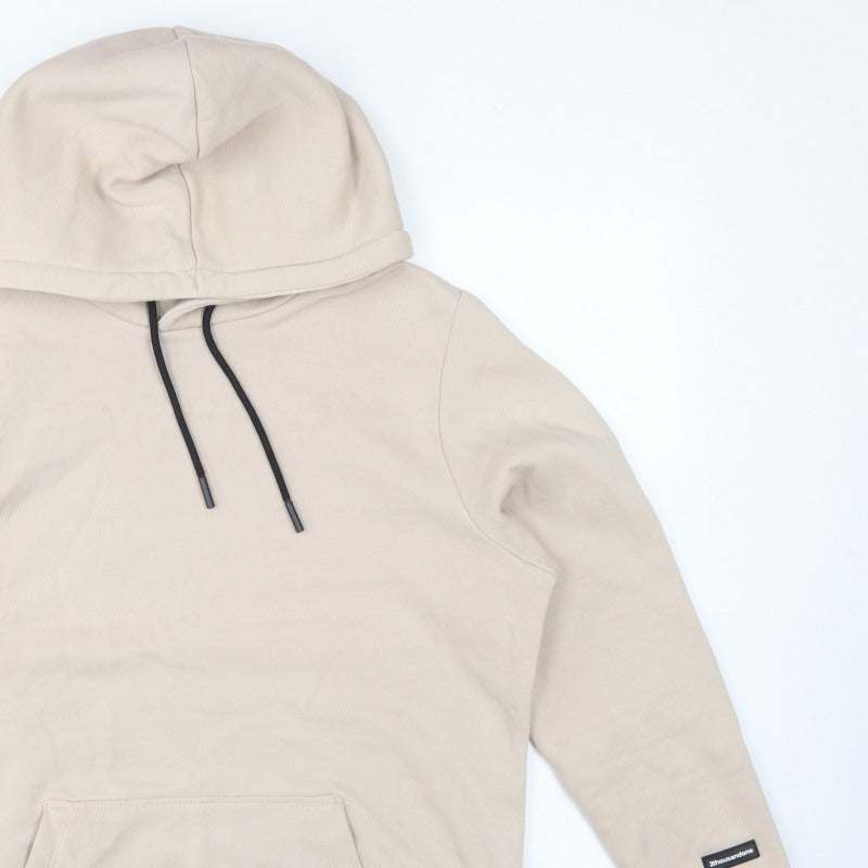 Additional view of Bershka Men’s Beige M Regular Fit Pullover Hoodie Fleece Pocket