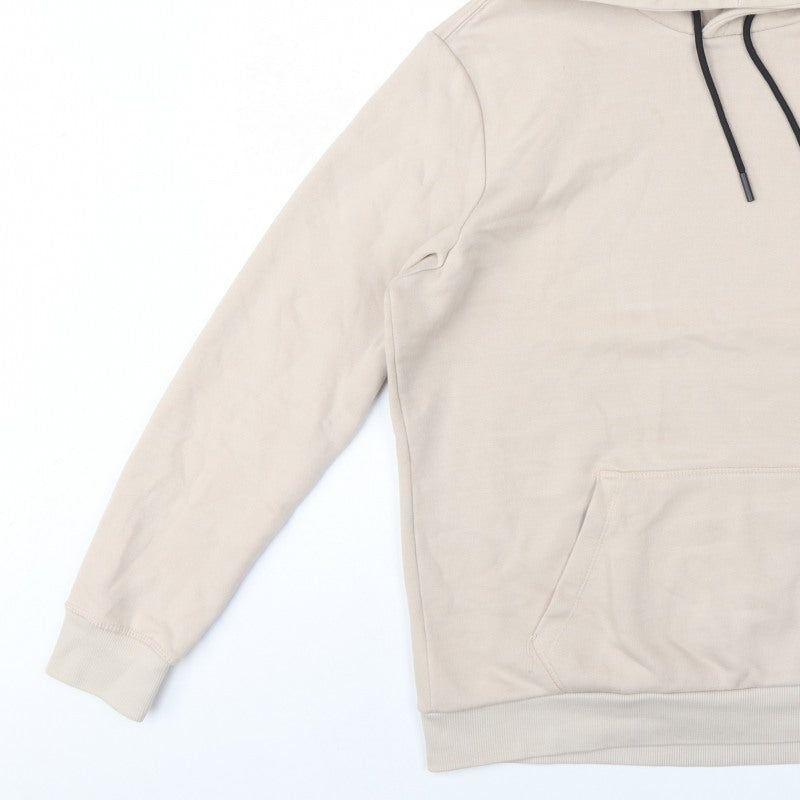 Additional view of Bershka Men’s Beige M Regular Fit Pullover Hoodie Fleece Pocket
