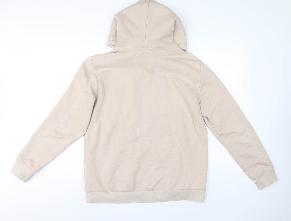 Brand and care label for Bershka Men’s Beige M Regular Fit Pullover Hoodie Fleece Pocket