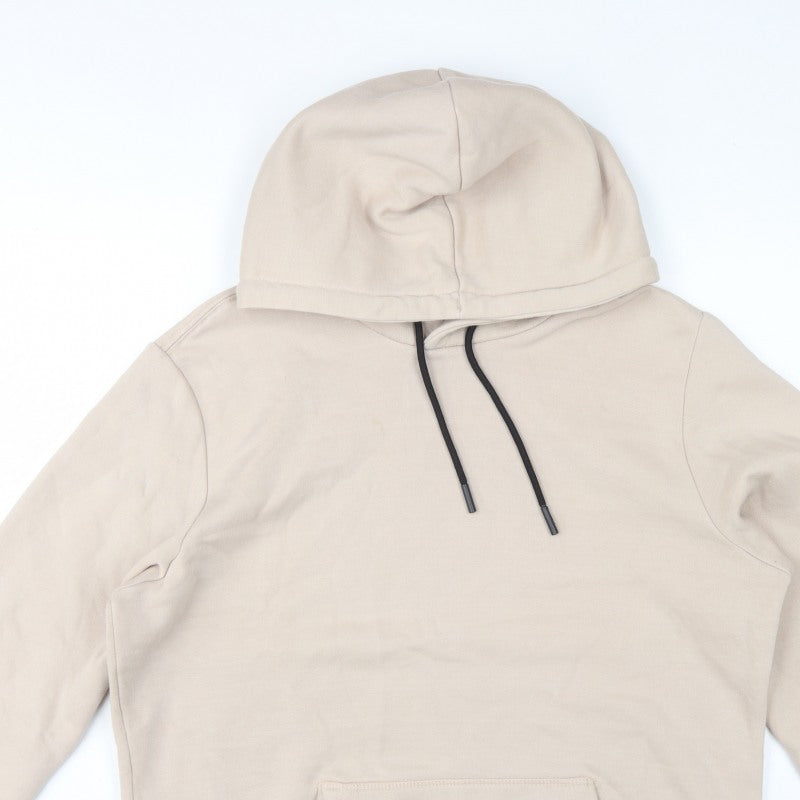 Additional view of Bershka Men’s Beige M Regular Fit Pullover Hoodie Fleece Pocket