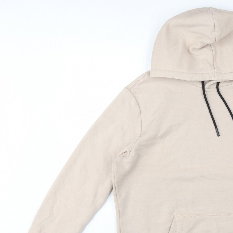 Additional view of Bershka Men’s Beige M Regular Fit Pullover Hoodie Fleece Pocket