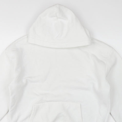 Fabregas Men White XL Pullover Fleece Hoodie Logo Pocket