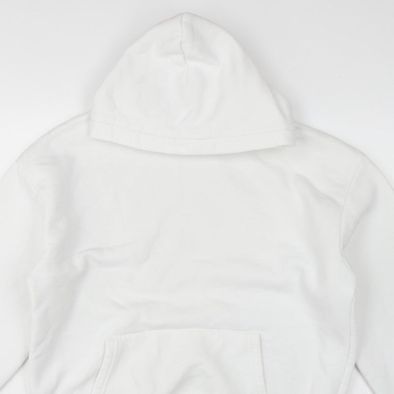 Fabregas Men White XL Pullover Fleece Hoodie Logo Pocket