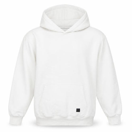 Fabregas Men White XL Pullover Fleece Hoodie Logo Pocket