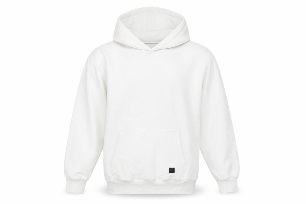 Fabregas Men White XL Pullover Fleece Hoodie Logo Pocket