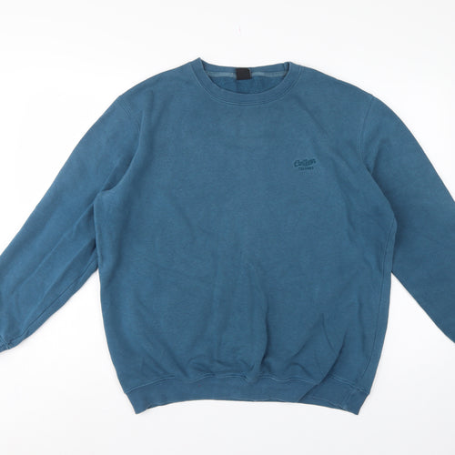 Cotton Traders Men’s Blue L Crew Neck Logo Fleece Sweatshirt Pullover