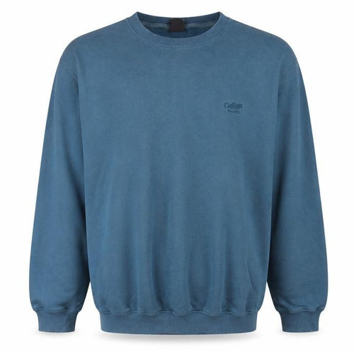 Cotton Traders Men’s Blue L Crew Neck Logo Fleece Sweatshirt Pullover