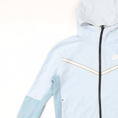 Nike Men Blue M Full Zip Hooded Tech Fleece Sports Hoodie