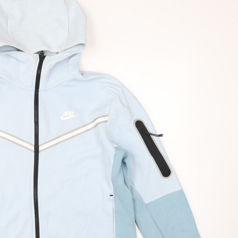 Nike Men Blue M Full Zip Hooded Tech Fleece Sports Hoodie