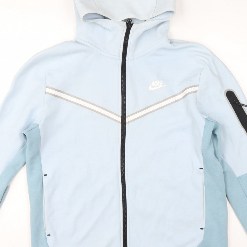 Nike Men Blue M Full Zip Hooded Tech Fleece Sports Hoodie