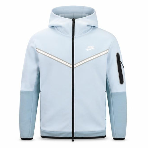 Nike Men Blue M Full Zip Hooded Tech Fleece Sports Hoodie