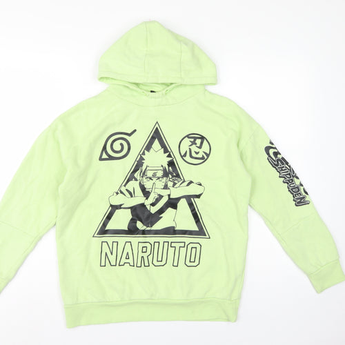 Primark Boys Green Naruto Shippuden Graphic Pullover Hoodie 12-13 Years