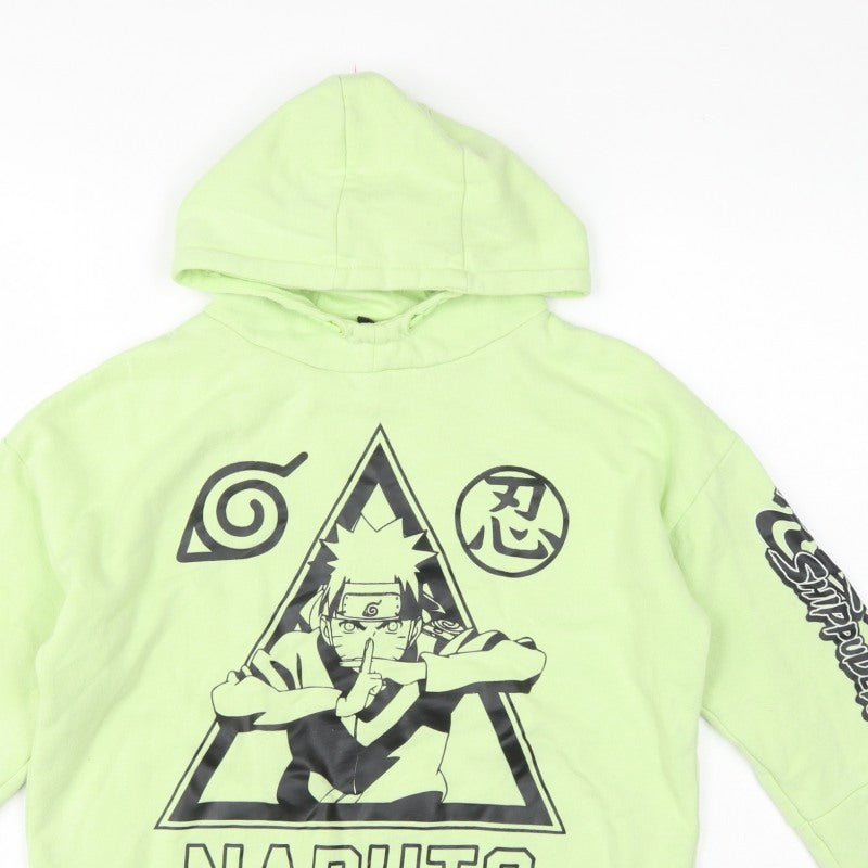 Primark Boys Green Naruto Shippuden Graphic Pullover Hoodie 12-13 Years
