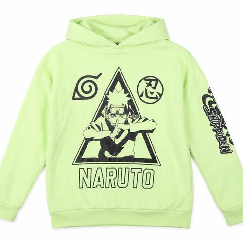 Primark Boys Green Naruto Shippuden Graphic Pullover Hoodie 12-13 Years
