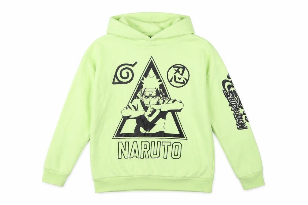 Primark Boys Green Naruto Shippuden Graphic Pullover Hoodie 12-13 Years