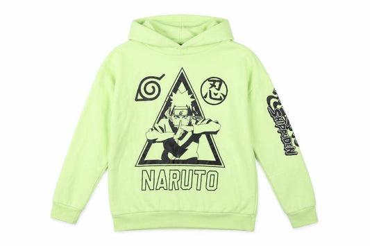 Primark Boys Green Naruto Shippuden Graphic Pullover Hoodie 12-13 Years