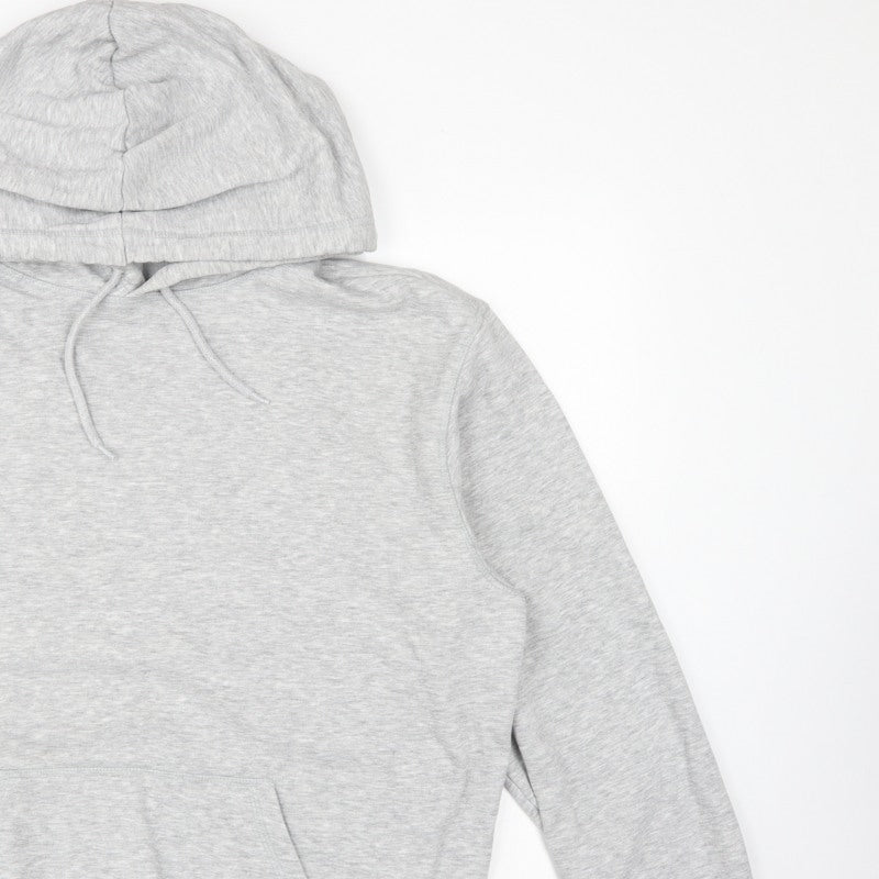 H&M Essentials Men’s Grey L Relaxed Fit Pullover Hoodie Fleece