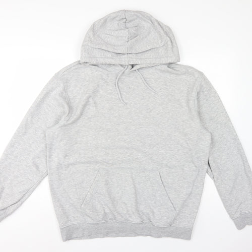 H&M Essentials Men’s Grey L Relaxed Fit Pullover Hoodie Fleece
