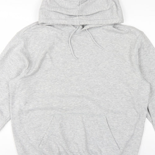 H&M Essentials Men’s Grey L Relaxed Fit Pullover Hoodie Fleece
