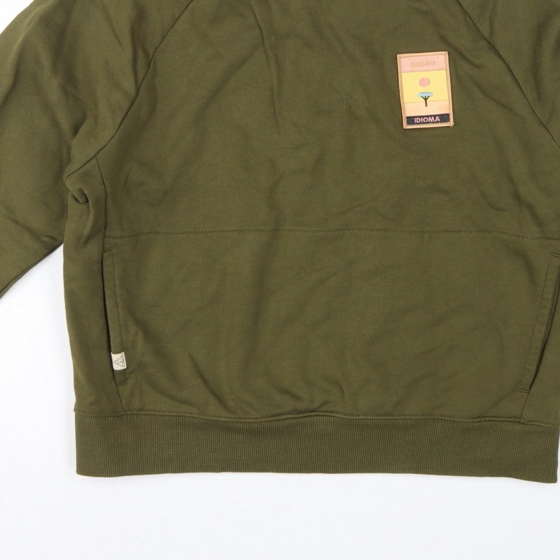 Additional view of Idioma Women Green XS Organic Cotton Pullover Sweatshirt Pocket Logo