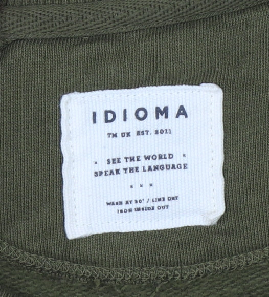 Additional view of Idioma Women Green XS Organic Cotton Pullover Sweatshirt Pocket Logo