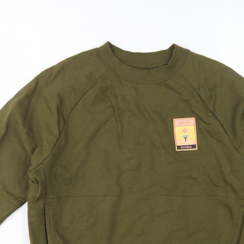 Additional view of Idioma Women Green XS Organic Cotton Pullover Sweatshirt Pocket Logo