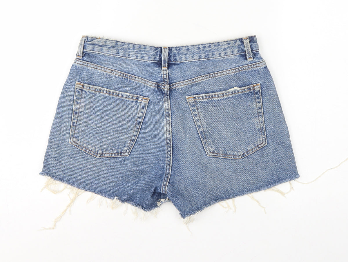 Topshop Moto Ashley Women’s Blue UK 10 Mom Distressed Denim Shorts