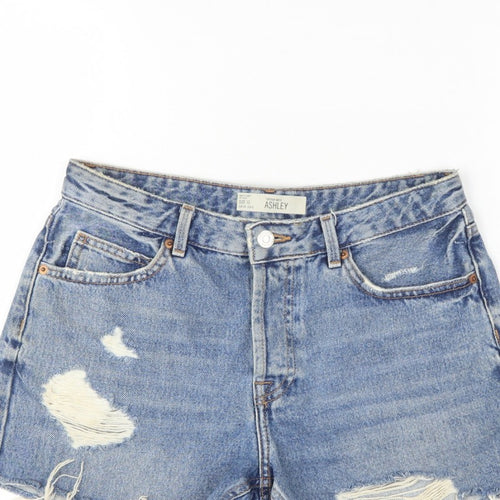 Topshop Moto Ashley Women’s Blue UK 10 Mom Distressed Denim Shorts