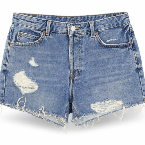 Topshop Moto Ashley Women’s Blue UK 10 Mom Distressed Denim Shorts