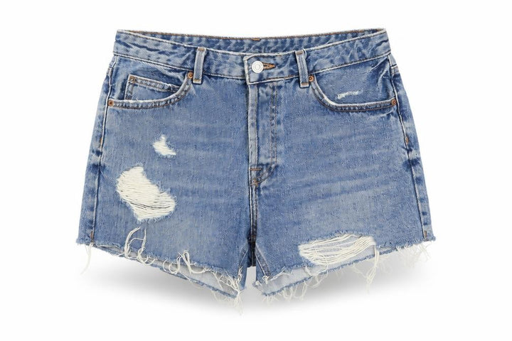 Topshop Moto Ashley Women’s Blue UK 10 Mom Distressed Denim Shorts