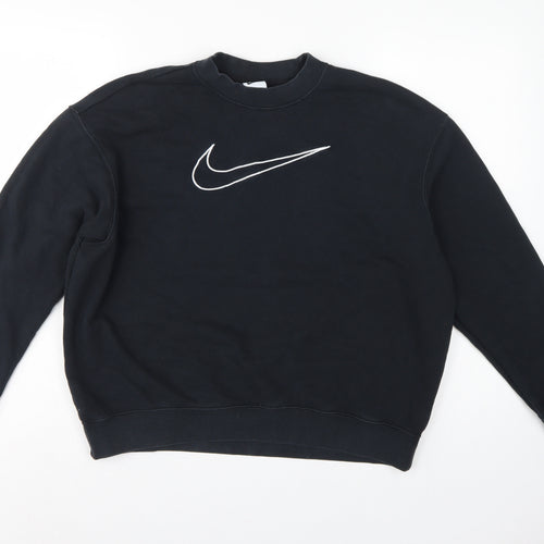 Nike Women’s Black S Dri-FIT Logo Pullover Crew Neck Sweatshirt