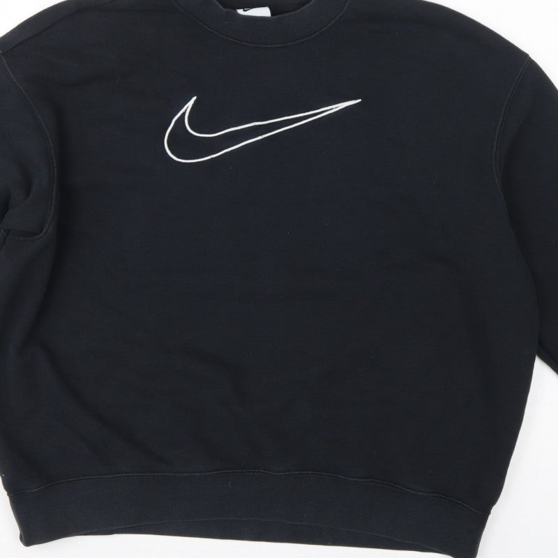 Nike Women’s Black S Dri-FIT Logo Pullover Crew Neck Sweatshirt