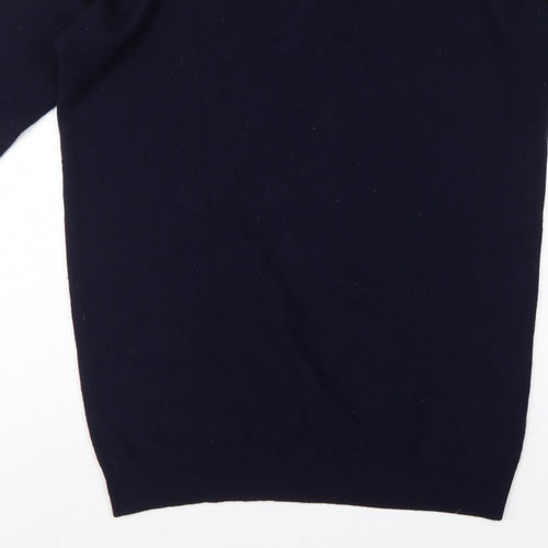 Jaeger Men's Blue M Wool Cashmere V-Neck Pullover Jumper