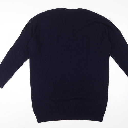 Jaeger Men's Blue M Wool Cashmere V-Neck Pullover Jumper