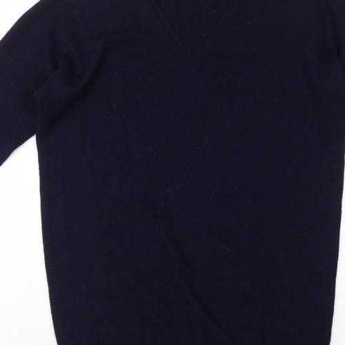 Jaeger Men's Blue M Wool Cashmere V-Neck Pullover Jumper