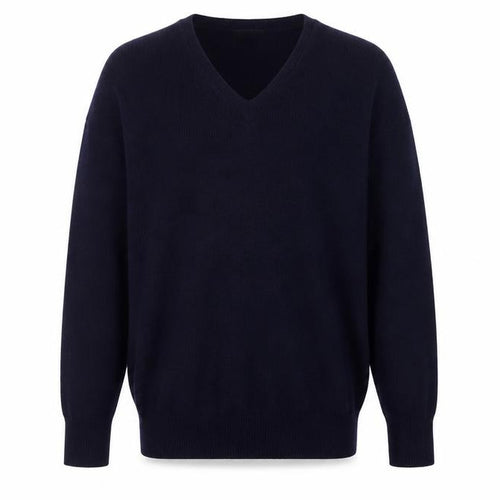 Jaeger Men's Blue M Wool Cashmere V-Neck Pullover Jumper