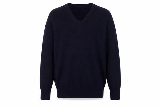 Jaeger Men's Blue M Wool Cashmere V-Neck Pullover Jumper