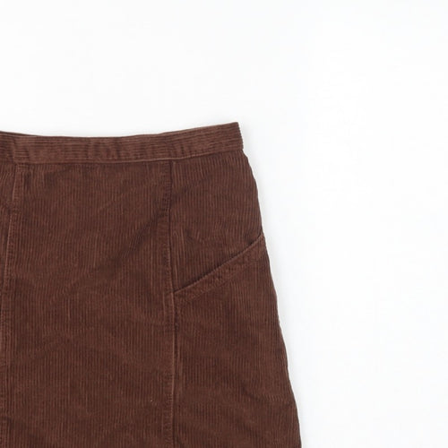ASOS Design Women Brown UK 10 Corduroy Mini Pencil Skirt Pockets